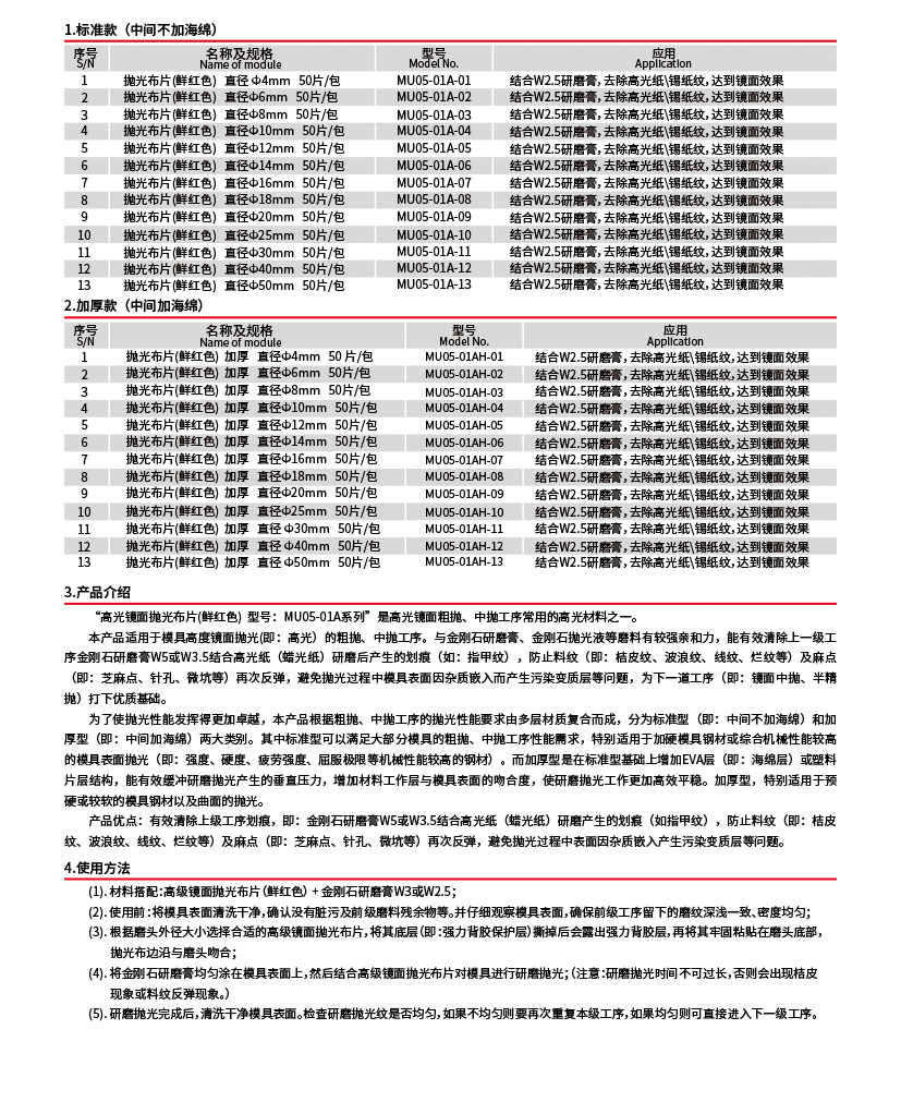 抛光布片（鲜红色）